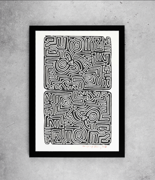 Framed Keith Haring Art Exhibition High Quality Museum Print